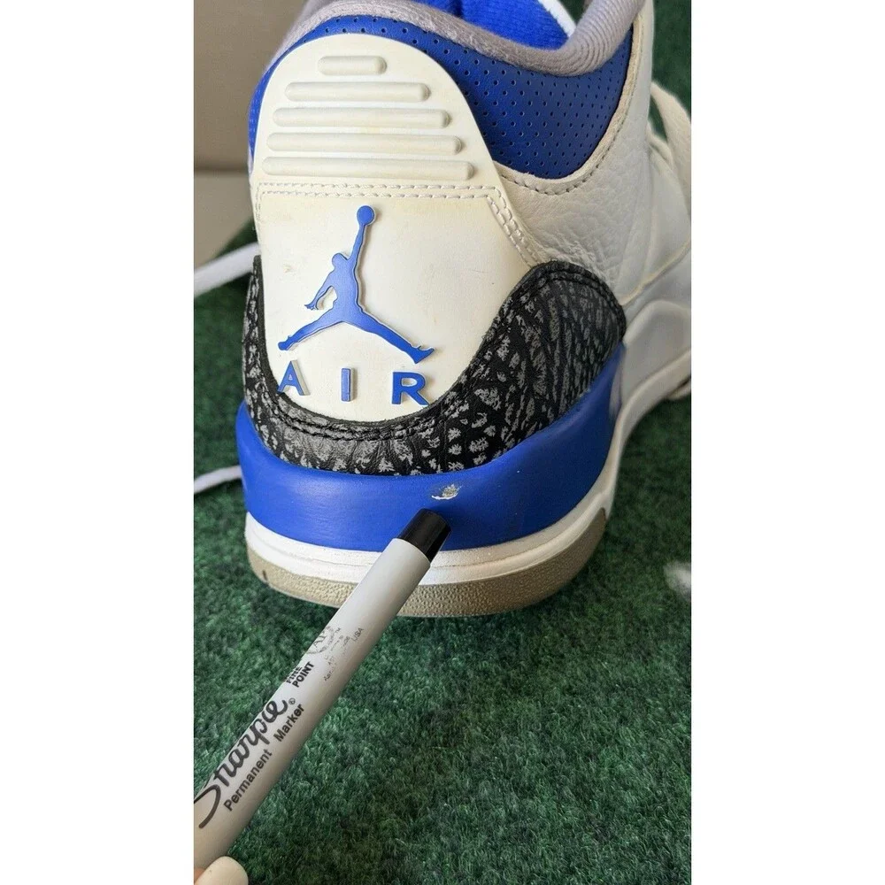 Nike Air Jordan 3 Retro Racer Blue White Men's Size 10 CT8532-145 Excellent